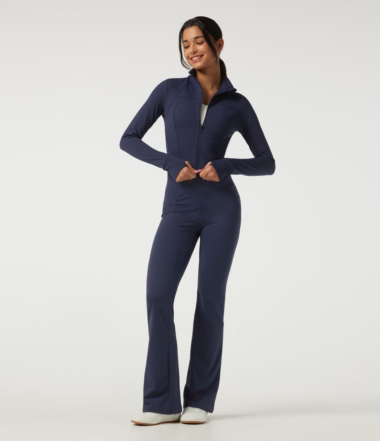 SoftlyZero™ Plush Thermal High Neck Yoga Jacket with Thumbholes SoftlyZero™ Plush Thermal High Neck Yoga Jacket with Thumbholes