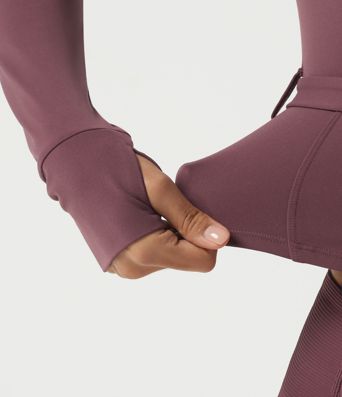Halara UltraSculpt™ veste de yoga pour silhouettes courbes, col montant, manches longues et ceinture à boucle