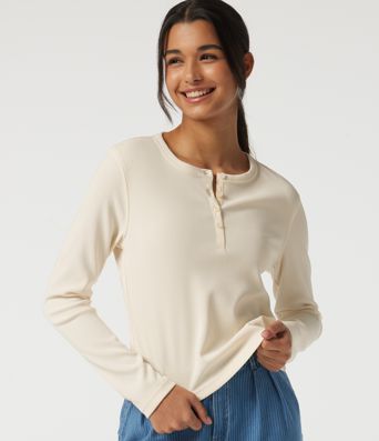 Henley Neck Long Sleeve Yoga Sports Top