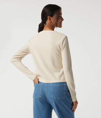 Henley Neck Long Sleeve Yoga Sports Top