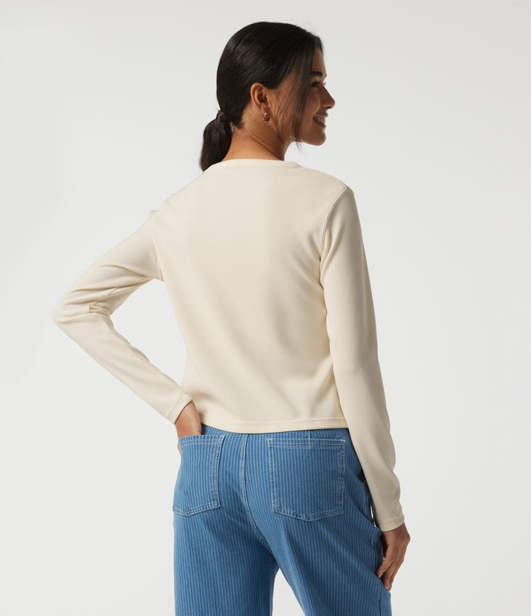 Henley Neck Long Sleeve Yoga Sports Top