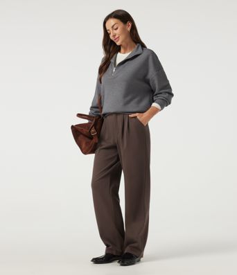 Mid Rise Straight Leg Work Cotton Pants with Pockets Mid Rise Straight Leg Work Cotton Pants with Pockets