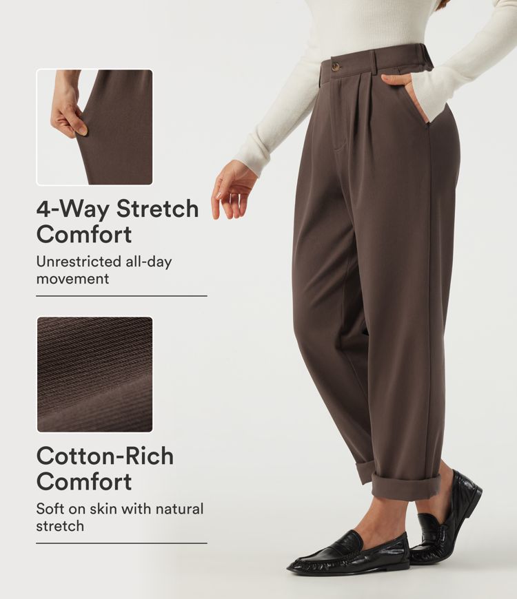 Mid Rise Straight Leg Work Cotton Pants with Pockets Mid Rise Straight Leg Work Cotton Pants with Pockets