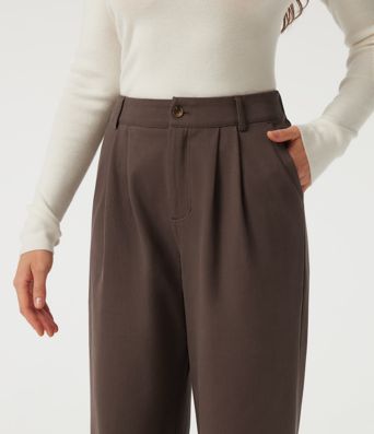 Mid Rise Straight Leg Work Cotton Pants with Pockets Mid Rise Straight Leg Work Cotton Pants with Pockets