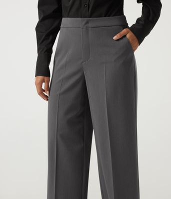 Mid Rise Straight Leg Work Pants with Pockets