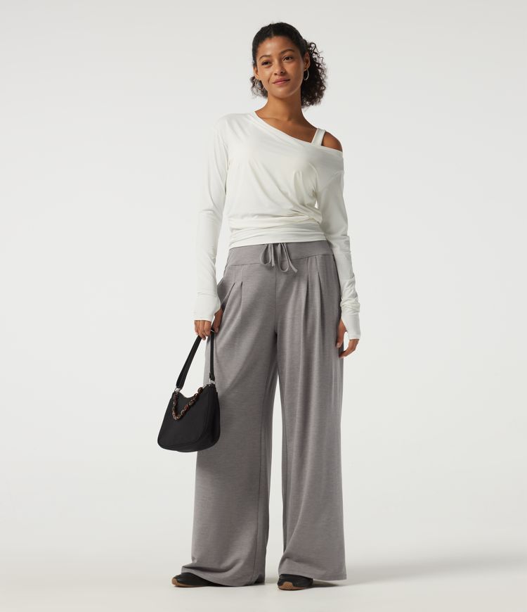 Jogging baggy taille haute brodé avec poches Jogging baggy taille haute brodé avec poches