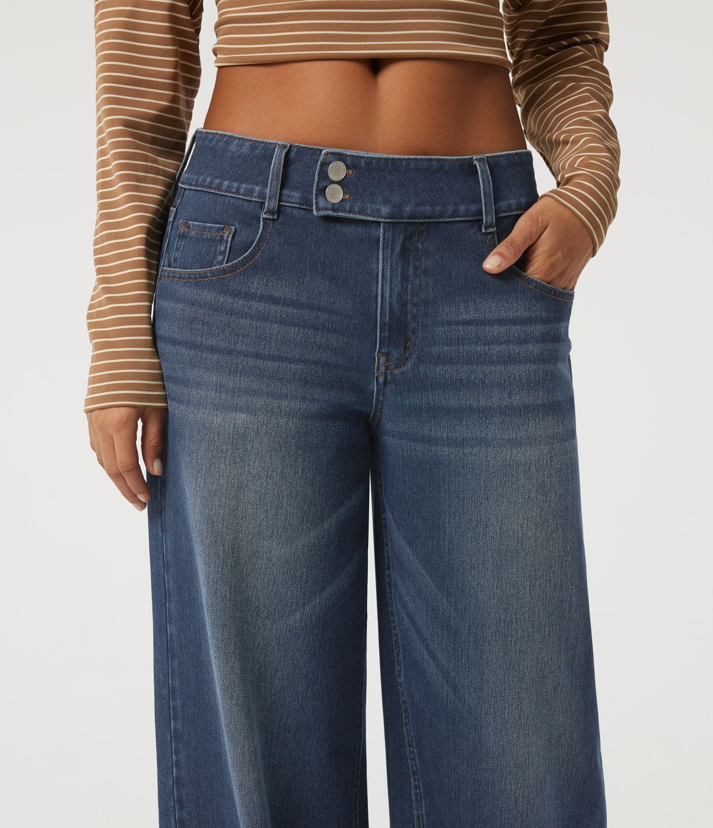 Halara Flex™ Low Rise Baggy Casual Cotton Jeans with Pockets