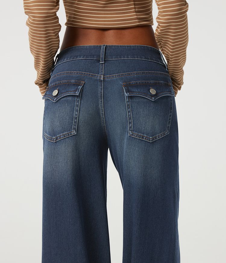 Halara Flex™ Low Rise Baggy Casual Cotton Jeans with Pockets