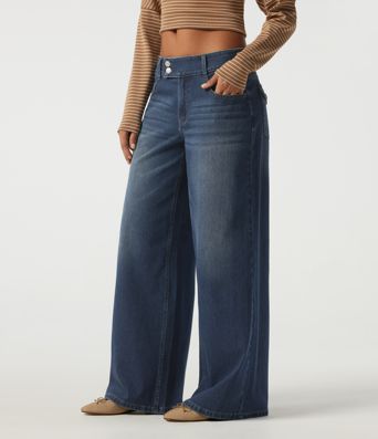 Halara Flex™ Low Rise Baggy Casual Cotton Jeans with Pockets