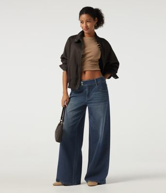 Halara Flex™ Low Rise Baggy Casual Cotton Jeans with Pockets