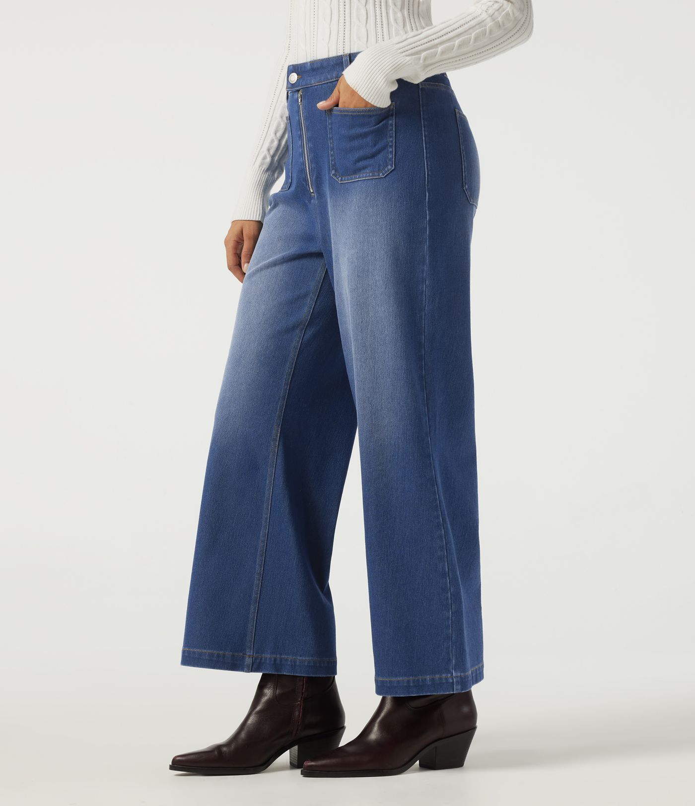Halara Flex™ Mid Rise Relaxed Casual Flare Jeans with Pockets