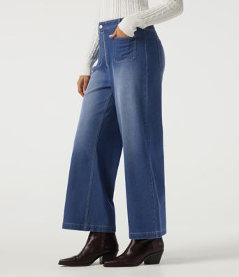 Halara Flex™ Mid Rise Relaxed Casual Flare Jeans with Pockets