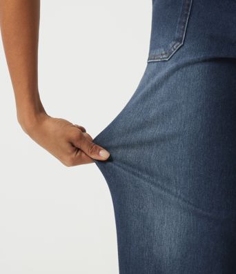 Halara Flex™ Mid Rise Straight Leg Rolled Hem Casual Cotton Jeans with Pockets