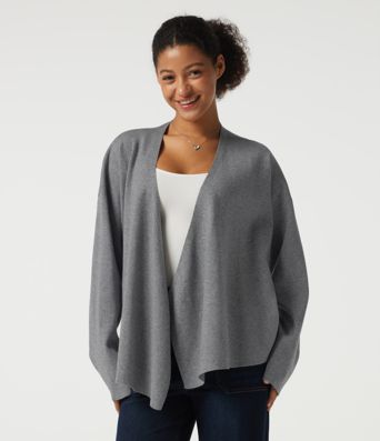 V Neck Long Sleeve Belted Work Cardigan