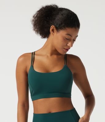 Brassière de sport Halara UltraSculpt™ à col U, maintien léger et dos croisé