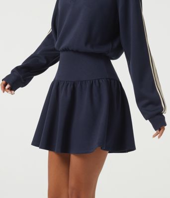 Lapel Long Sleeve Raglan Side Stripe Casual Mini Sweatshirt Dress Lapel Long Sleeve Raglan Side Stripe Casual Mini Sweatshirt Dress