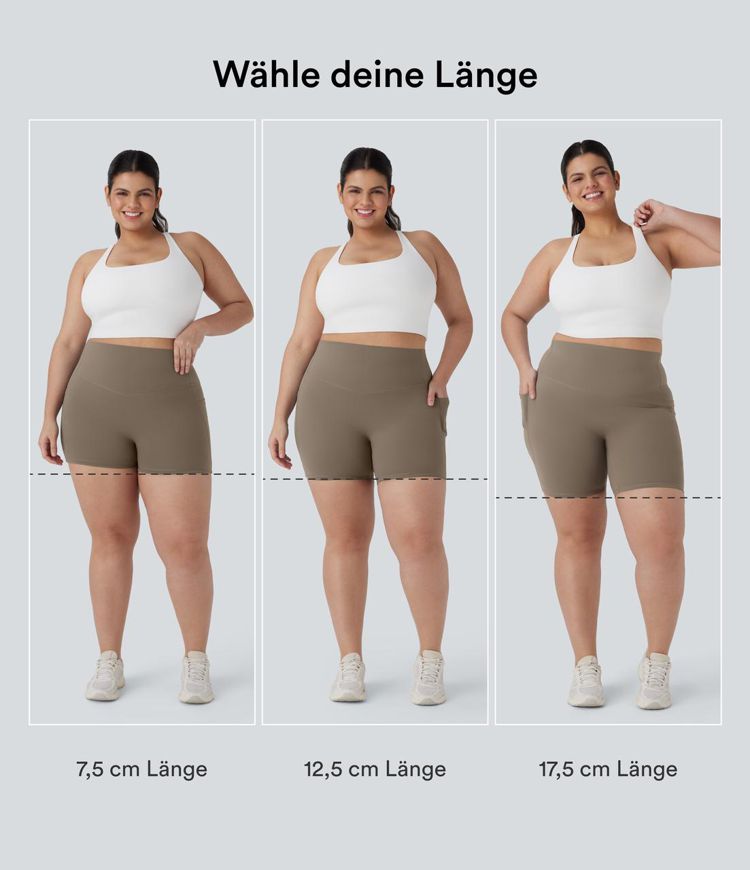 Halara UltraSculpt™ - Formende Workout-Shorts mit hohem Bund, Seitentaschen und Bauchkontrolle - Plus-Size, 17,8 cm