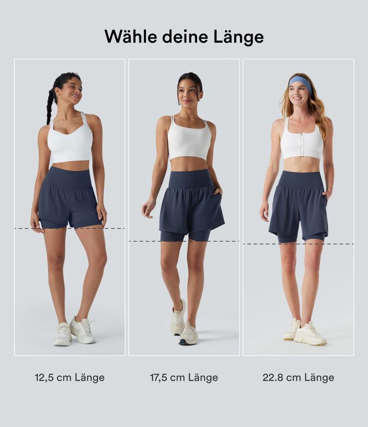 Softlyzero™ Airy, superhohe 2-in-1-Yoga-Shorts mit kühlendem Tragegefühl, mit Taschen - 22,86 cm Softlyzero™ Airy, superhohe 2-in-1-Yoga-Shorts mit kühlendem Tragegefühl, mit Taschen - 22,86 cm