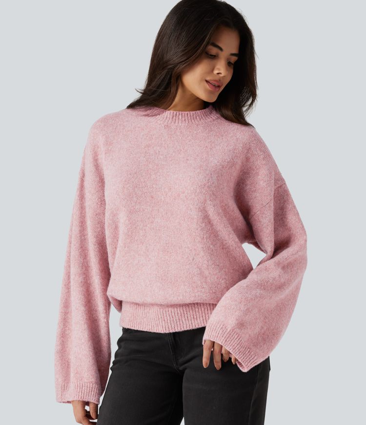 Pull de bureau à col montant et manches longues