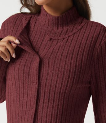 Mock Neck Long Sleeve 2 Piece Bodycon Work Midi Dress Mock Neck Long Sleeve 2 Piece Bodycon Work Midi Dress