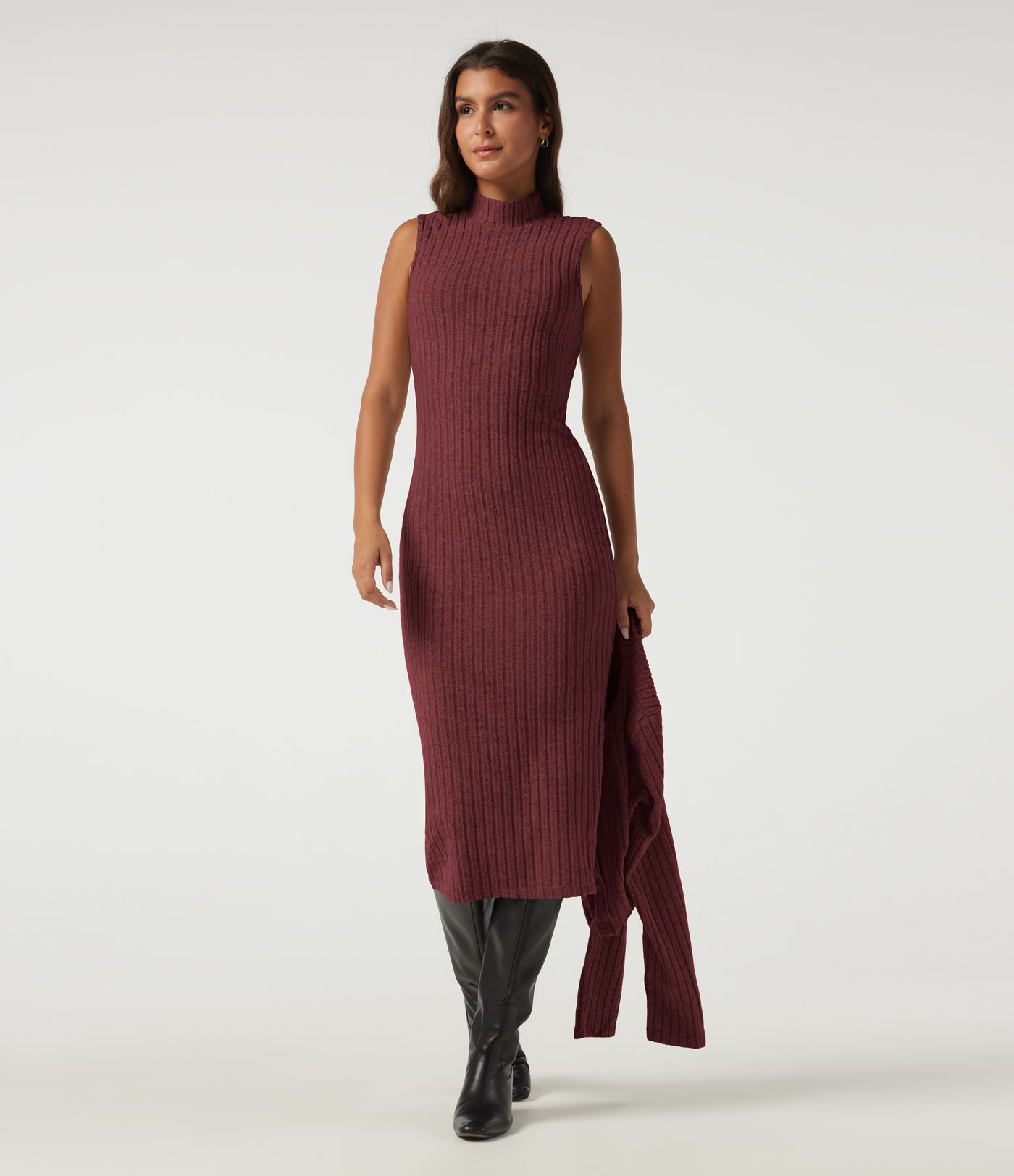 Mock Neck Long Sleeve 2 Piece Bodycon Work Midi Dress Mock Neck Long Sleeve 2 Piece Bodycon Work Midi Dress