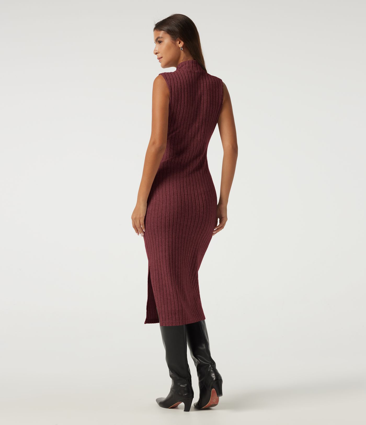 Mock Neck Long Sleeve 2 Piece Bodycon Work Midi Dress Mock Neck Long Sleeve 2 Piece Bodycon Work Midi Dress