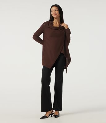 Long Sleeve Asymmetric Wrapped Casual Top Long Sleeve Asymmetric Wrapped Casual Top
