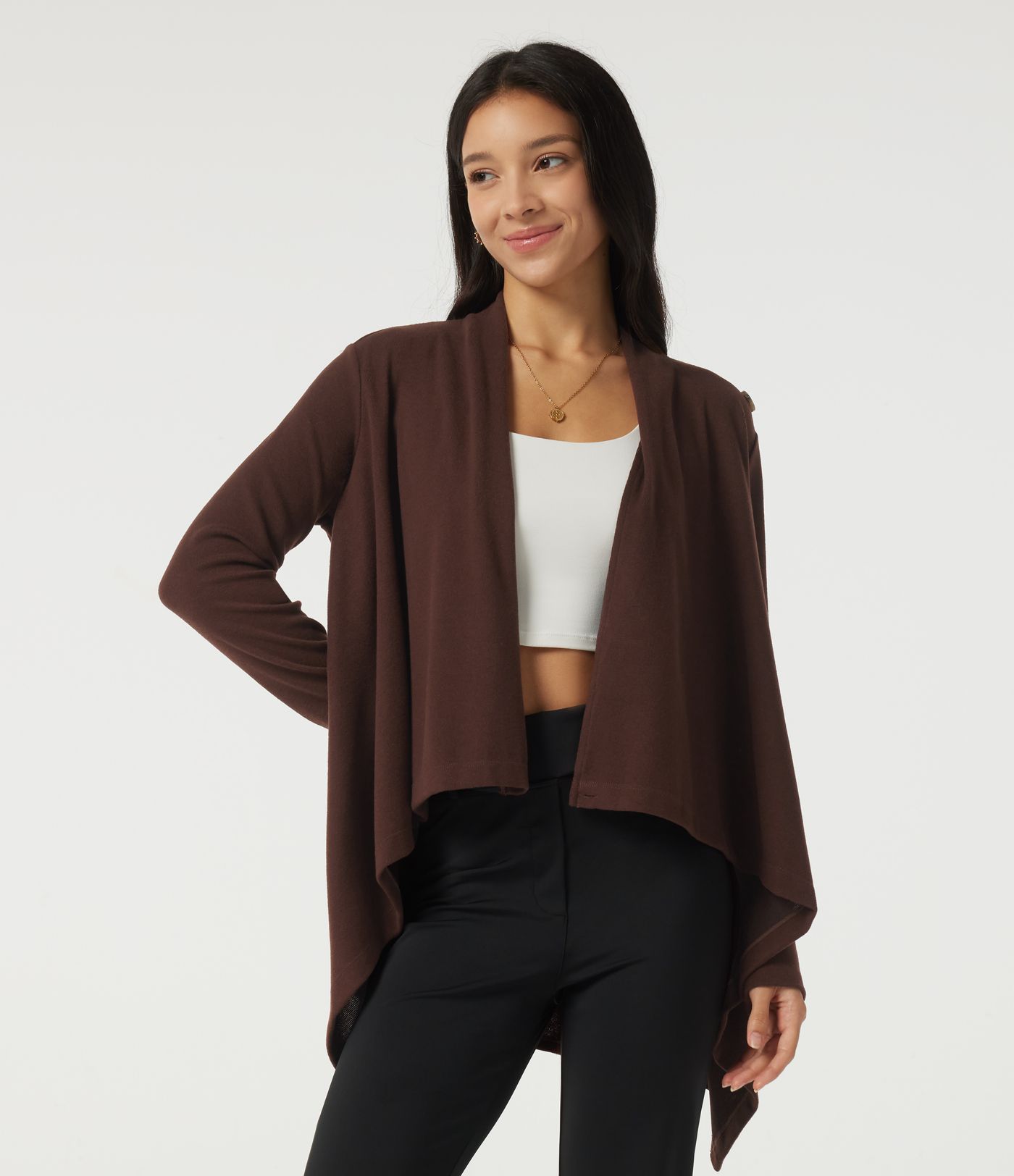 Long Sleeve Asymmetric Wrapped Casual Top Long Sleeve Asymmetric Wrapped Casual Top