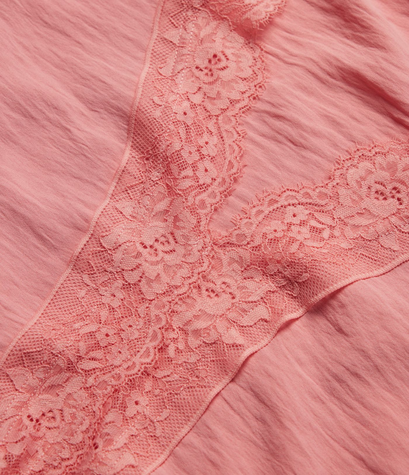 Deep V Neck Flounce Long Sleeve Tie Front Contrast Lace Resort Blouse Deep V Neck Flounce Long Sleeve Tie Front Contrast Lace Resort Blouse