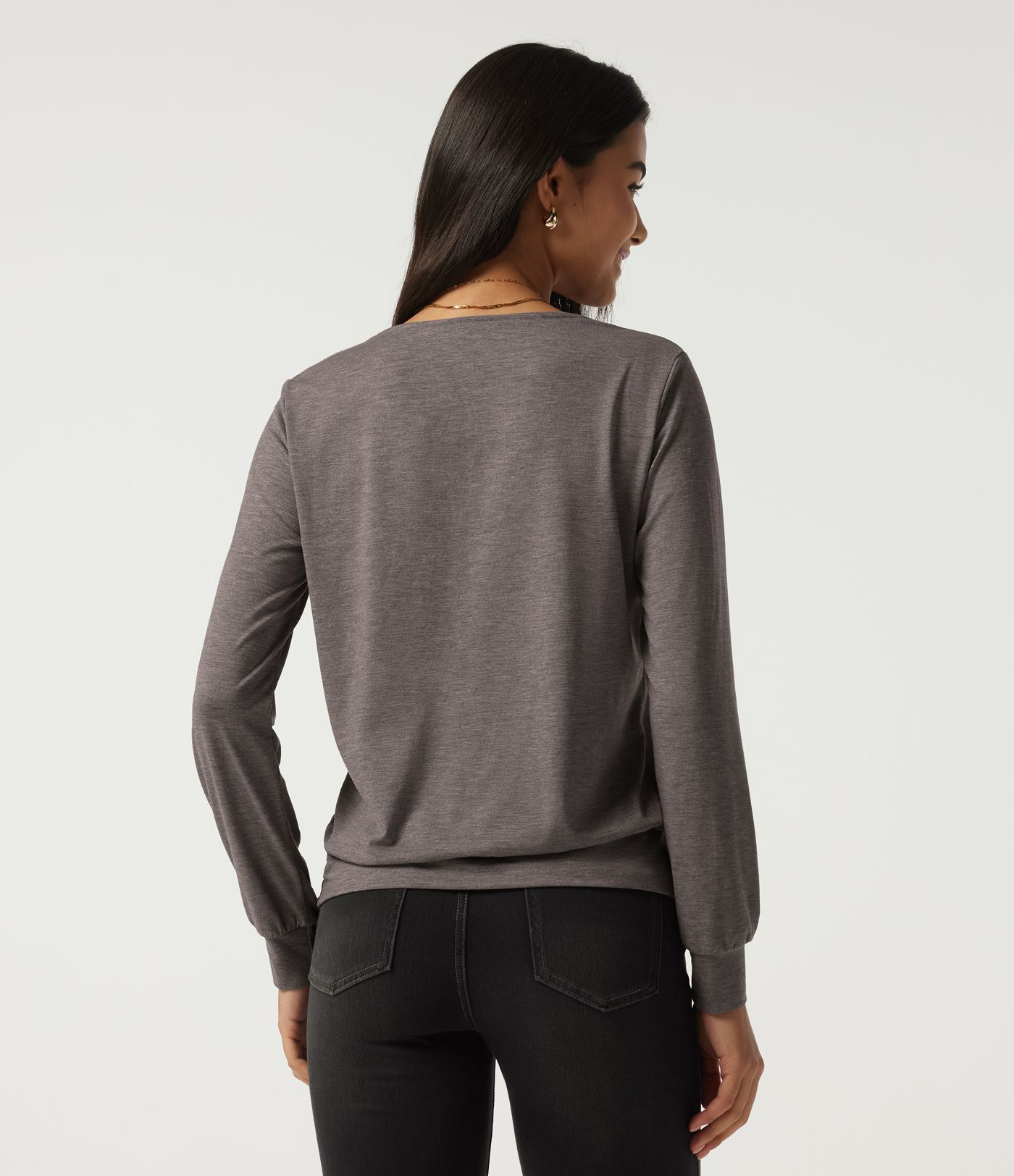 Square Neck Long Sleeve Casual Top
