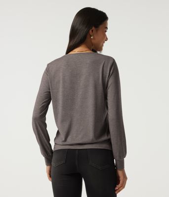 Square Neck Long Sleeve Casual Top