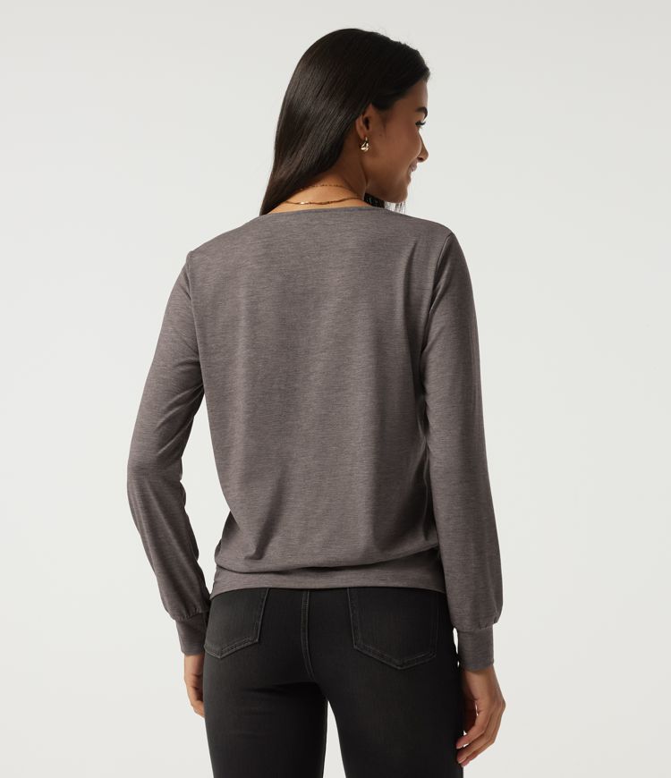 Square Neck Long Sleeve Casual Top