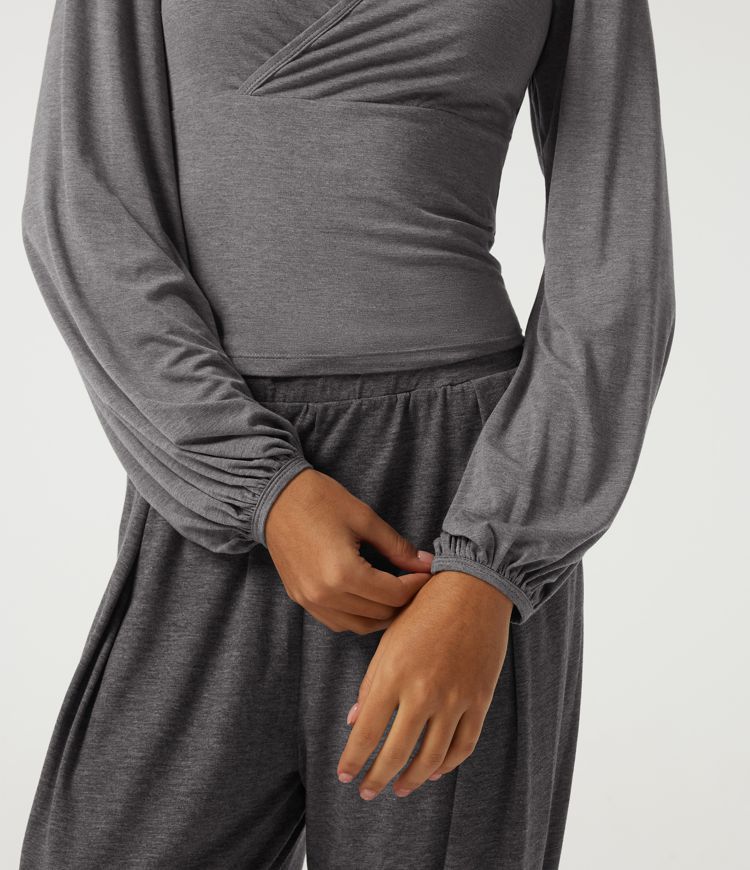 V Neck Long Sleeve Casual T-Shirt