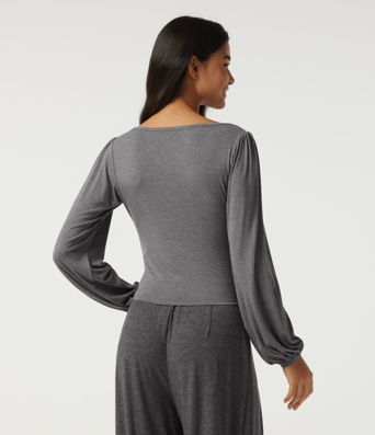 V Neck Long Sleeve Casual T-Shirt