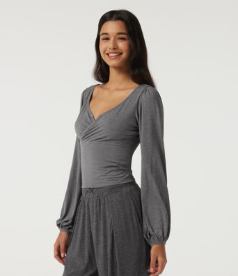 V Neck Long Sleeve Casual T-Shirt