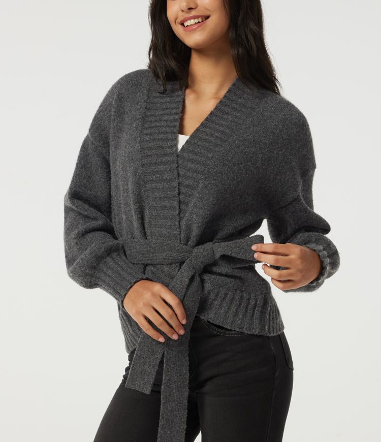 Long Sleeve Tie Front Casual Cardigan Long Sleeve Tie Front Casual Cardigan