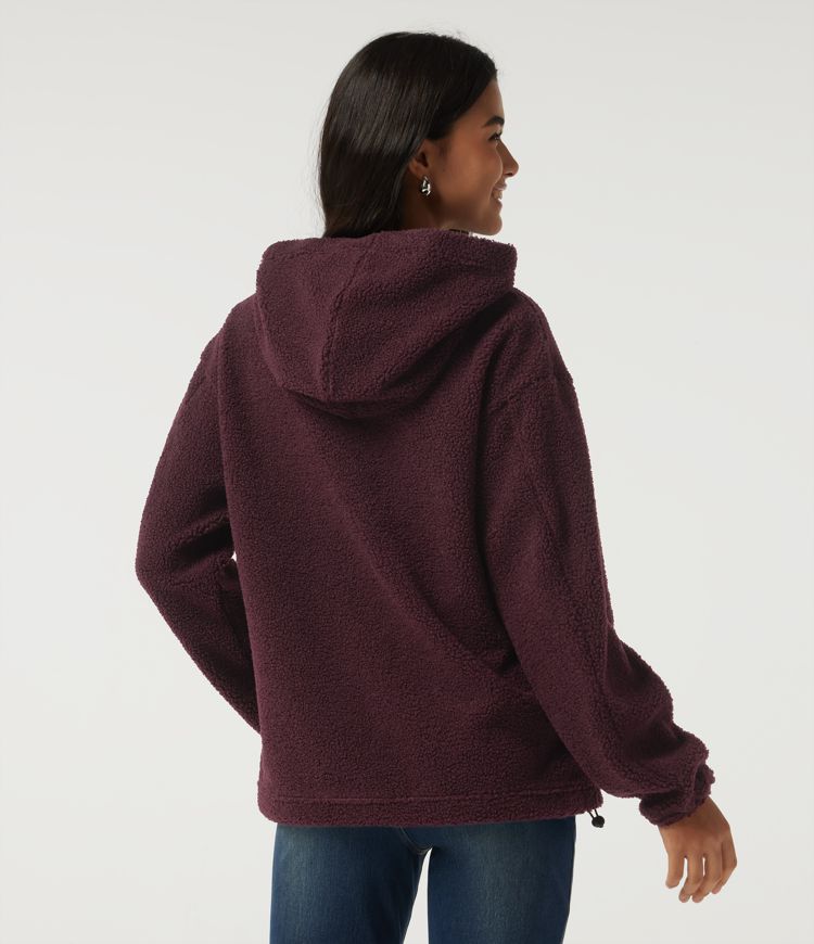Hooded Long Sleeve Fleece Casual Sweatshirt with Pockets