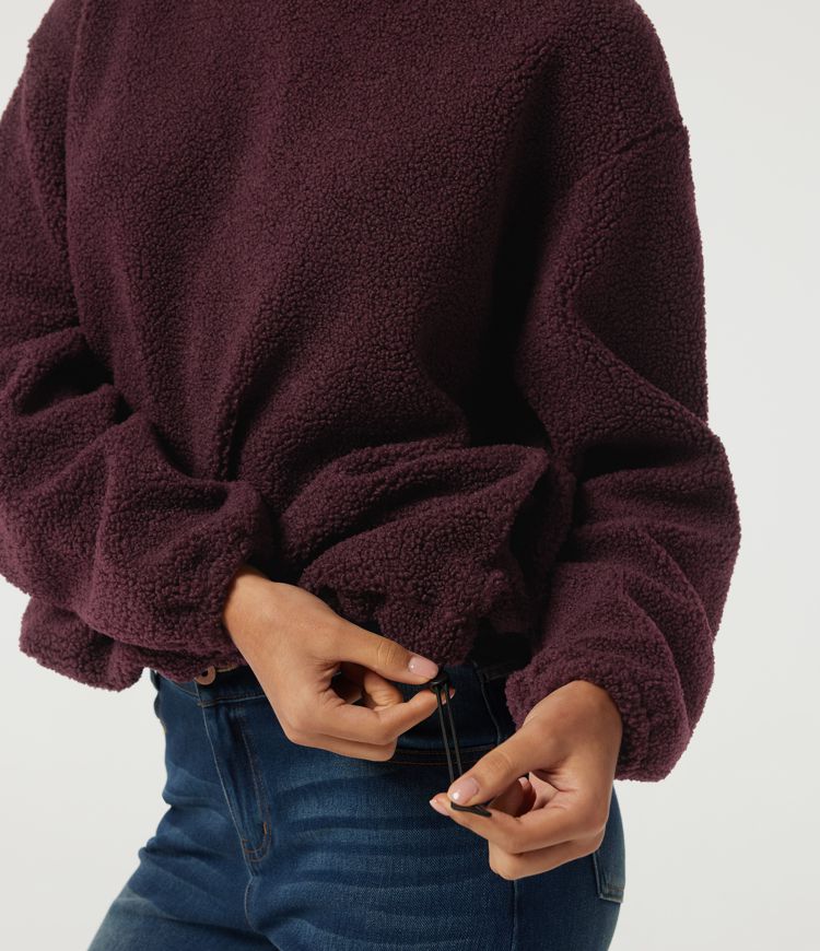 Hooded Long Sleeve Fleece Casual Sweatshirt with Pockets