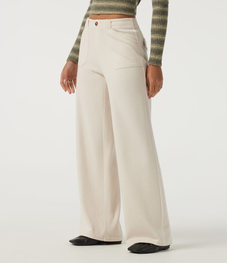 Low Rise Wide Leg Casual Pants with Pockets