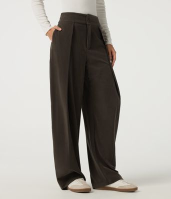 High Waisted Barrel Leg Corduroy Casual Pants with Pockets High Waisted Barrel Leg Corduroy Casual Pants with Pockets