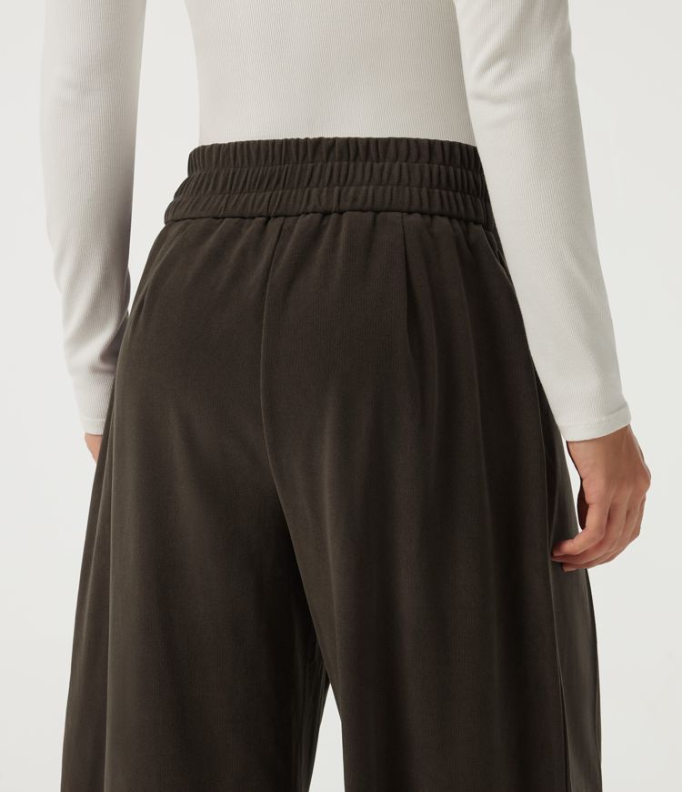 High Waisted Barrel Leg Corduroy Casual Pants with Pockets High Waisted Barrel Leg Corduroy Casual Pants with Pockets