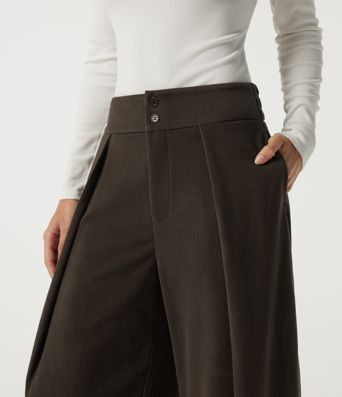 High Waisted Barrel Leg Corduroy Casual Pants with Pockets High Waisted Barrel Leg Corduroy Casual Pants with Pockets