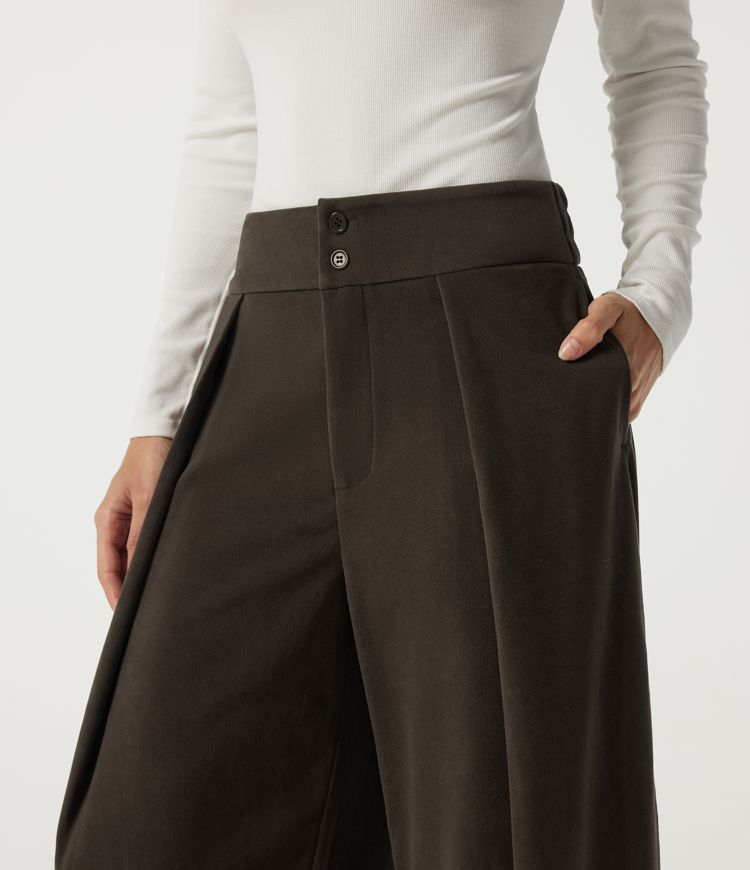 High Waisted Barrel Leg Corduroy Casual Pants with Pockets High Waisted Barrel Leg Corduroy Casual Pants with Pockets