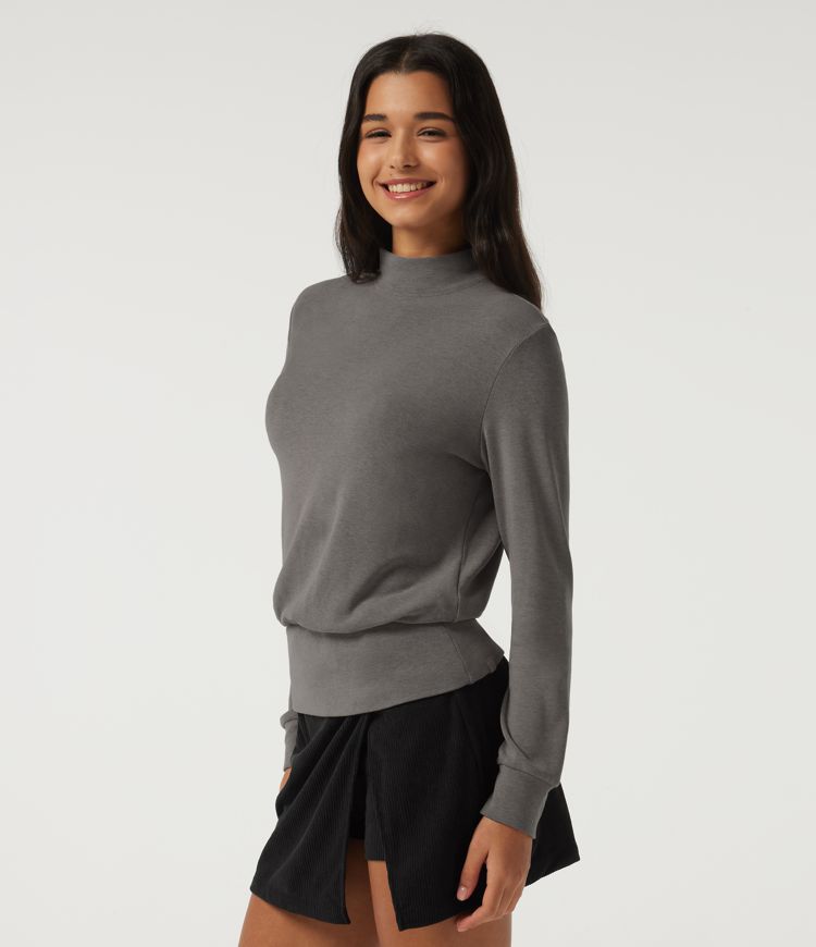 Mock Neck Long Sleeve Casual Top Mock Neck Long Sleeve Casual Top
