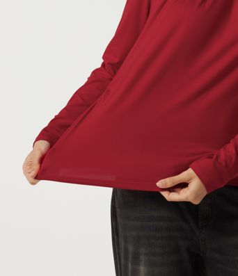 U Neck Long Sleeve Ruched Work Top