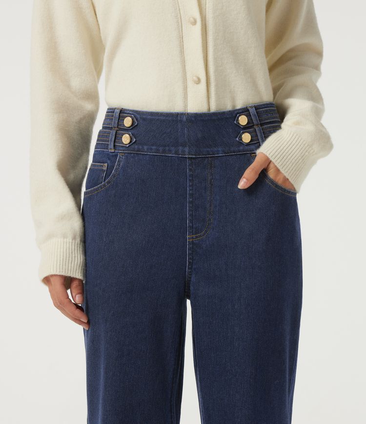 Halara Flex™ High Waisted Casual Cotton Flare Jeans with Pockets 