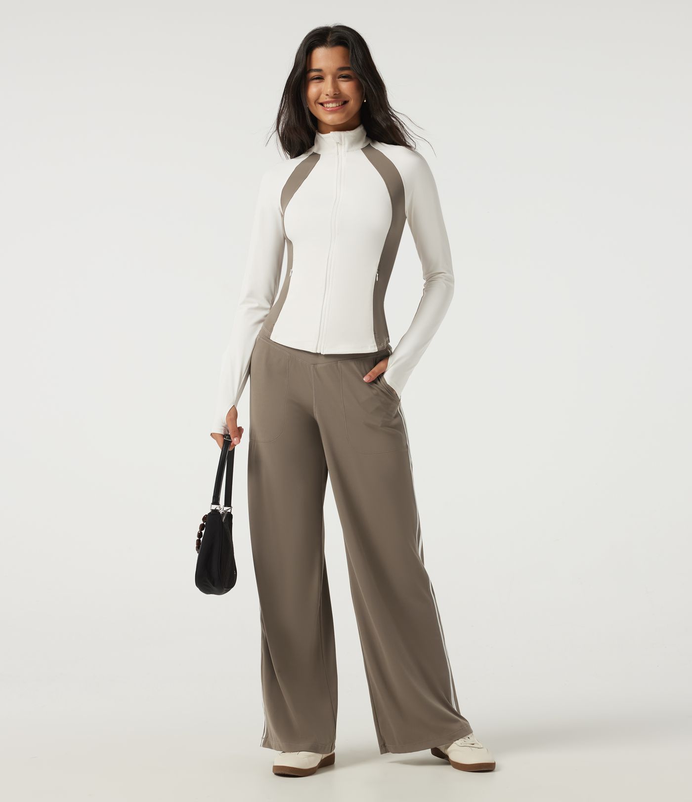 Halara UltraSculpt™ Long Sleeve Color Block Yoga Active Jacket with Pockets