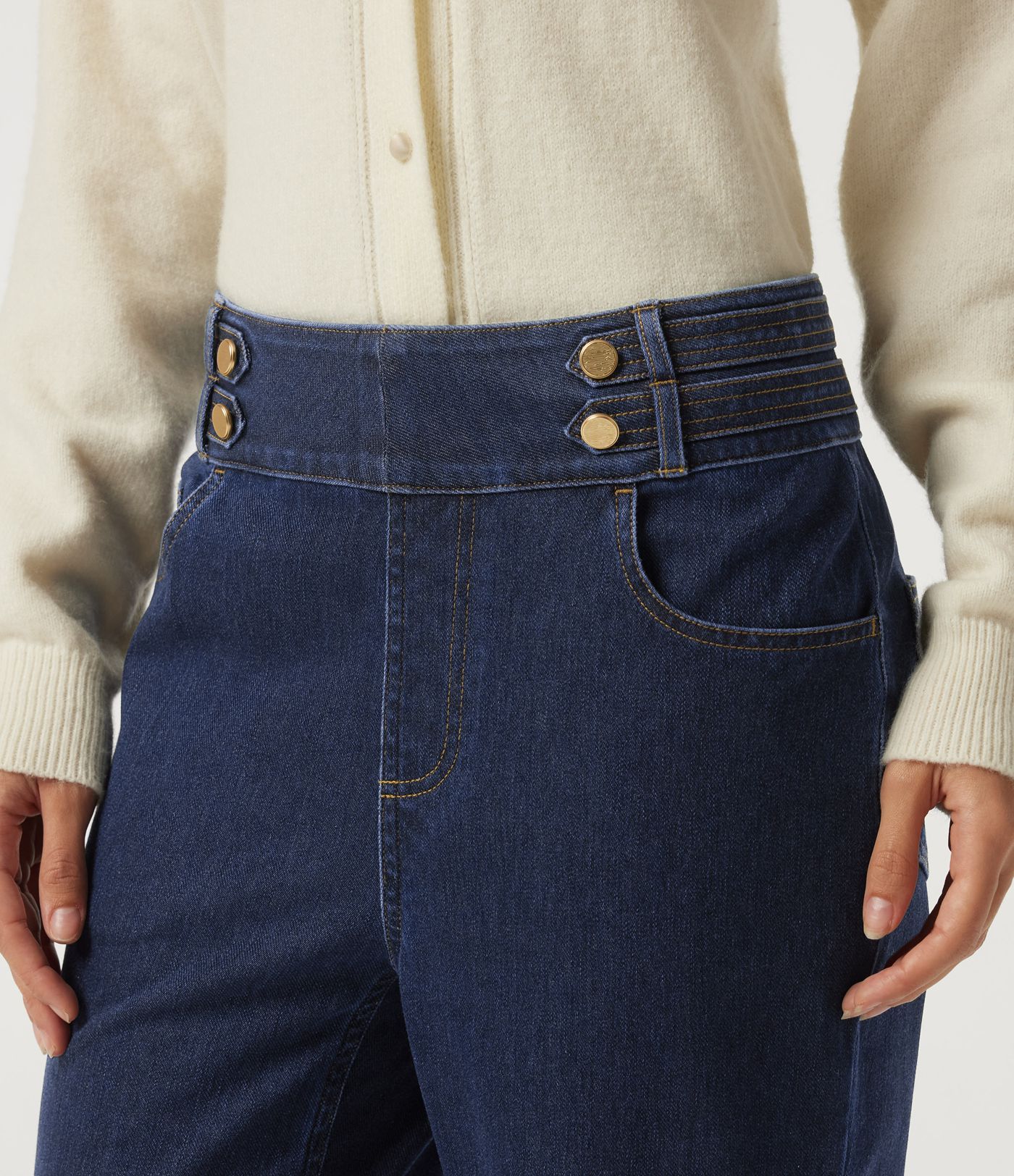 Halara Flex™ High Waisted Casual Cotton Flare Jeans with Pockets 