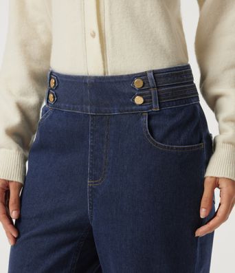 Halara Flex™ High Waisted Casual Cotton Flare Jeans with Pockets 