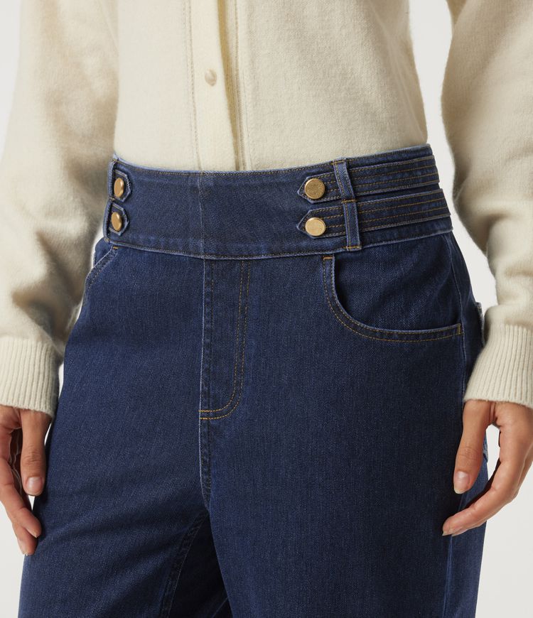Halara Flex™ High Waisted Casual Cotton Flare Jeans with Pockets 